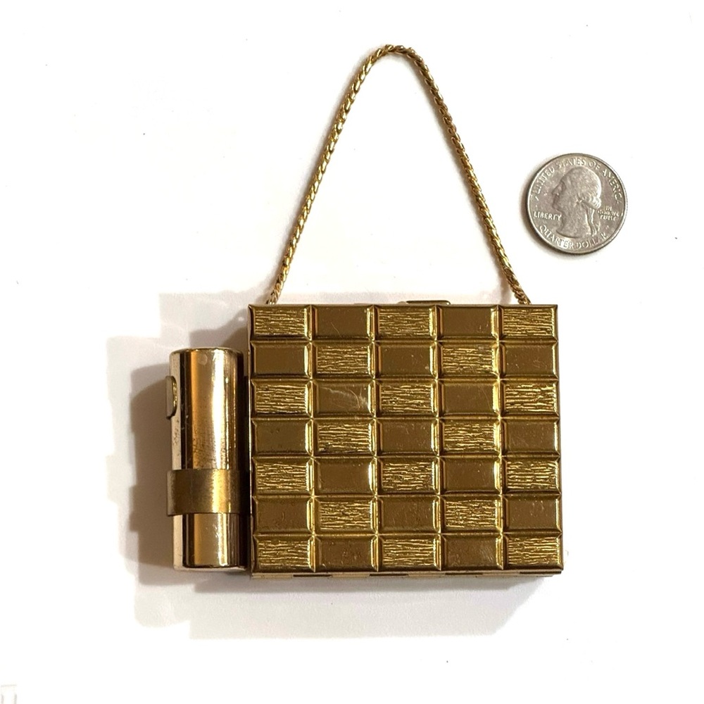 Vintage 1950s Gold tone Minaudire, 
club / evening party / cocktail bag